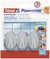 Produktbild: TESA POWERSTRIPS Klebehaken Small Oval Chrom (matt) Inhalt: 3St.