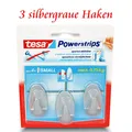 Produktbild: tesa Powerstrips® Haken - Selbstklebend o. Bohren - 3 ovale Klebehaken  silbern