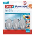 Produktbild: tesa Powerstrips Selbstklebehaken Selbstklebend Oval matt chrom