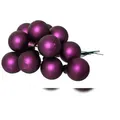 Produktbild: 12 Glaskugeln am Draht 2cm Weihnachtskugeln Spiegelbeeren matt - kleine Dekokugeln Christbaumschmuck Weihnachtsdeko Feige