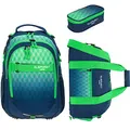 Produktbild: Elephant 3 Teile Set Schulrucksack Hero Signature Rucksack + Sporttasche + Mäppchen 12609 (Cube Green Blue)