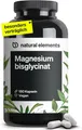 Produktbild: Natural Elements Magnesiumbisglycinat 300mg vegan hochdosiert 180 Kapseln