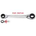 Produktbild: KS TOOLS 503.4553 4 in 1 GEARplus umschaltbar Doppel-Ratschenringschlüssel, 21x2