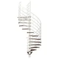Produktbild: Minka Spindeltreppe Fusion 37 - 295cm Geschosshöhe Walnuss Weiß 140cm Durchmesser