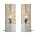 Produktbild: Marrakesch Orient & Mediterran Interior Nachttischlampe 2er Set Boho Deko Tischlampe Nachttischlampe Lampe Verdure Klein Weiss, ohne Leuchtmittel, Tischlampe weiß 34 cm