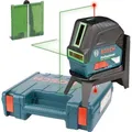 Produktbild: Bosch Kreuzlinienlaser GCL2-15G selbstnivellierend, grüner Laser, 2 Punktlaser, Halterung, Koffer