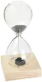 Produktbild: Sanduhr mit magnetischem Sand, Höhe ca. 16 cm, Laufzeit 1 Minute, Holzsockel mit Magnet