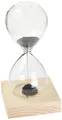 Produktbild: Sanduhr mit magnetischem Sand, Höhe ca. 16 cm, Laufzeit 1 Minute, Holzsockel ...