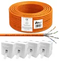 Produktbild: ARLI 100 m Cat7 Verlegekabel S/FTP LSZH PIMF + 4x Cat6a Netzwerkdose halogenfreies Netzwerkkabel
