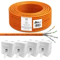Produktbild: 100m Cat7 Verlegekabel Netzwerkkabel 4 Netzwerkdose Cat6a Dose Lan S/FTP Kabel