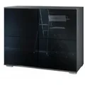 Produktbild: Vladon Kommode, Schwarz Hochglanz, Holzwerkstoff, 92.5x75.5x35 cm, Wohnzimmer, Kommoden & Sideboards, Kommoden