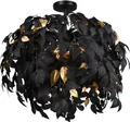Produktbild: Reality Leuchten Deckenleuchte Leavy, ohne Leuchtmittel, warmweiß - kaltweiß, Deko Deckenlampe Blatt Design schwarz-gold, exkl 3xE14 max 28W, Ø 70cm