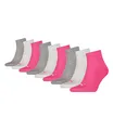 Produktbild: PUMA Sportsocken (3 Stück) Unisex, 656 - Middle Grey Melange/Pink, 35-38