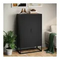 Produktbild: skølm Kommode Izar aus Metall (Schwarz), Highboard mit Doppeltür & höhenverstellbare Einlegeböden schwarz 125 cm