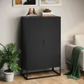 Produktbild: skølm Izar Sideboard 80 cm breit, Schwarz, 3 Fächer, Doppeltüren, Metall