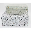 Produktbild: 4x Stapelboxen im 5er Set, Kisten zur Aufbewahrung und Lagerung für Regal oder Schrank, Karton aus Pappe zum Verpacken von Geschenken zu Weihnachten
