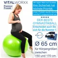 Produktbild: VITALWORXX Gymnastikball für Schwangere Pezziball Yogaball Sitzball 65 cm
