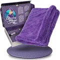 Produktbild: Nuke Guys Auto Trockentuch extrem saugstark & lackschonend | Gamma Dryer L 40x60cm Lila | 1400 GSM Mikrofaser Tuch zum effizienten Trocknen nach der Autowäsche | Mikrofasertuch