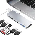 Produktbild: iMounts MacBook Air USB-C Hub - HDMI, USB3.0, SD-Leser, M2/M3 - Laden und Datenübertragung - Silber/Silver