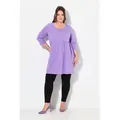 Produktbild: Ulla Popken Longshirt Longshirt A-Linie Rundhals 3/4-Arm Taschen lila|rosa 50/52