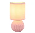 Produktbild: GLOBO LIGHTING Tischleuchte, Leuchtmittel nicht inklusive, Tischlampe Tischleuchte Nachttischlampe Keramik Textil pink H 23 cm