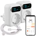 Produktbild: revolt 2er-Set WLAN-Steckdosen-Thermostat, Heiz- & Klimageräte, App, Sensoren