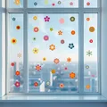 Produktbild: Fensterbilder Retro Blumen 3xDinA4 Fensterfolie Aufkleber Kinderzimmer Y076-13