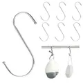 Produktbild: muahmuah S-Haken 6 stücke 410 Edelstahl S Haken, Küchenhaken für drinnen und draußen - Funktionale Aufhängehaken, Metallhaken zum Einhängen .100mm Hängende Haken Silber Metall