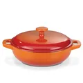 Produktbild: GSW 716307 Orange Shadow Schmortopf mit Deckel, Gusseisen, orange/creme - ⌀30 cm