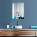 Produktbild: HOKO Badspiegel LED Design Wandspiegel 50x70+Uhr+ Lichtfarbe 2700K-6500K Warmweiß Kaltweiß +Touch Schalter Memory-Funktion. IP44. HD glas. Mainz