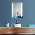 Produktbild: HOKO Badspiegel LED Design Wandspiegel 50x70+Uhr+ Lichtfarbe 2700K-6500K Warmweiß Kaltweiß +Touch Schalter  Memory-Funktion. IP44. HD glas. Mainz