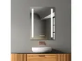 Produktbild: HOKO LED Design Wandspiegel 50x70/60x80cm+Digital Uhr+LED Wechsel (Warmweiß - Kaltweiß - Neutral. Licht mit Touch Schalter und mit Wandschalter einschaltbar. Memory-Funktion.IP44, 5mm HD Glass)