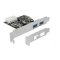 Produktbild: PCIe x1 Karte zu 2x ext. USB 3.2 Gen 1, USB-Controller 4-pin-Stromanschluss
