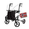 Produktbild: TOPRO Troja Original Rollator Black Series Modell 2025, Faltbarer Premium Leichtgewicht-Rollator mit integrierter Ankipphilfe, Indoor & Outdoor | 7 Jahre Garantie (Polarsilber, Small)