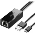 Produktbild: Ugreen externer Micro-USB 100Mbps Netzwerkadapter für Chromecast 1m Adapter Splitter schwarz