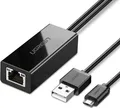 Produktbild: UGREEN Ethernet Adapter fr Chromecast und TV Stick Micro USB auf RJ45 LAN Netzwerkadapter mit USB 2.0 Netzkabel fr Stromversorgung