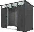 Produktbild: Pergart Gerätehaus Lübeck 86, BxT: 224x181 cm, Metall, mit Pultdach und Lichtband, anthrazit matt