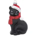Produktbild: Inges Glas Christbaumschmuck Schwarzer Kater Glas 10 cm schwarz