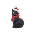 Produktbild: INGE-GLAS® Christbaumschmuck Christbaumschmuck Schwarzer Kater Glas 10 cm schwarz
