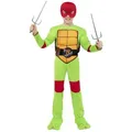 Produktbild: Metamorph Kostüm Ninja Turtles – Raphael Kostüm für Kinder, Mit diesem Kostüm mutierst Du zur kämpfenden Schildkröte! grün 158-164