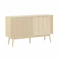 Produktbild: Alice's Home Sideboard mit Naturholzdekor, 2 Schiebetüren, 2 Schubladen, L 150 x B 39,5 x H 90 cm
