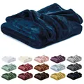 Produktbild: Wohndecke Kuscheldecke, Fleecedecke, Wolldecke flauschig und weich, Lavea, Sofadecke, Atmungsaktiv & Hautfreundlich, Decke blau 150 cm x 200 cm