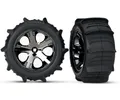 Produktbild: Traxxas 3776 Paddle-Reifen auf Felge 2.8 All-Star chrome schwarz TSM rate hinten