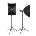 Produktbild: Walimex Pro Stager 600 HSS Set Double - leistungsstarker Studioblitz mit 2,4 GHz Empfänger, HSS-Modus, 600 Ws, Kurze Abbrennzeit, LED-Einstelllicht, für Profifotografen