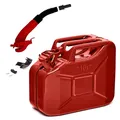 Produktbild: BW® Kraftstoffkanister Metall Benzinkanister 10 Liter mit Ausgießer - Rot - RAL 3000 - TÜV-geprüft und UN-Zulassung - Made in Europe