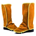 Produktbild: Telituny Rindsleder Schuhschutz, Schweißgamaschen 1 Paar Langer Leder Schweißer Gamaschen Flammbeständige Überschuhe Schweißer Arbeitsschuhe Schutz Gamaschen für Schweißen Bau Autoreparatur
