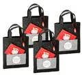 Produktbild: Spetebo Geschenkpapier Filz Weihnachts Geschentasche anthrazit - 4er Set, Noname (4St), Stofftasche Flaschentüte Wichtelgeschenk