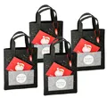 Produktbild: Filz Weihnachts Geschenk Tasche m. Grußkarte - 4er Set - Flaschen Nikolaus Tüte