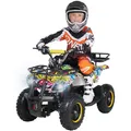 Produktbild: Elektro-Kinderquad Torino, 1000 Watt, Pocket-Quad mit Scheibenbremsen, 24 km/h, 3 x 12-Volt-Batterie (Gelb Graffiti)