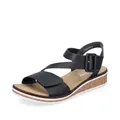 Produktbild: Rieker Damen Klassische Sandalen V3660, Frauen Sandalen,Sommerschuhe,Freizeitschuhe,offene Schuhe,Strandschuhe,schwarz (02),41 EU / 7.5 UK